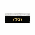 CEO Black Award Ribbon w/ Gold Foil Imprint (4"x1 5/8")